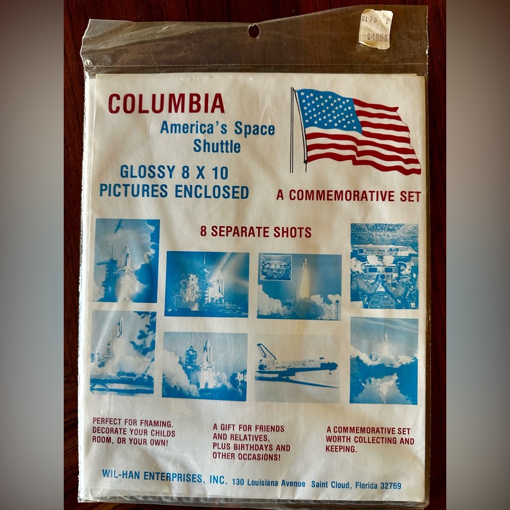 Space Shuttle COLUMBIA New in Sealed Package Commerative Set 8/8x10 Photos